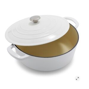 Elegant White Cast Iron Dutch Oven